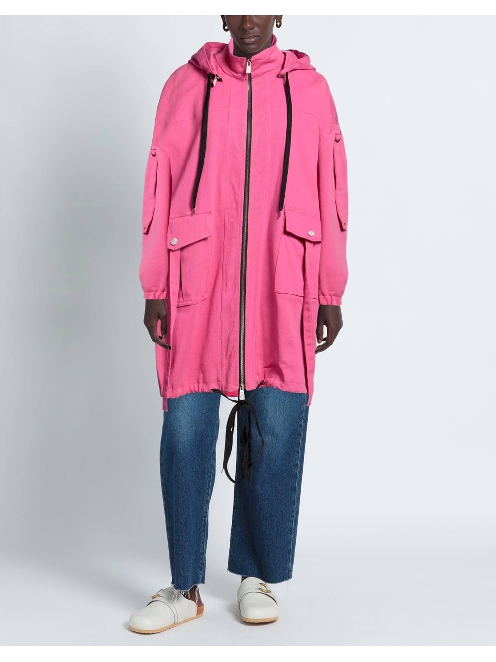 NWOT Frankie Morello Fuchsia Hooded Cotton Zip Jacket